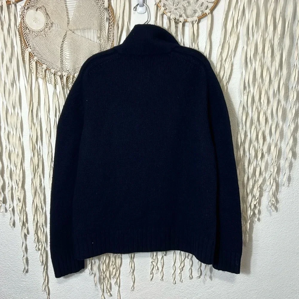 Men’s J. Crew Navy Lambswool hatter Button Pullover Sweater XL
